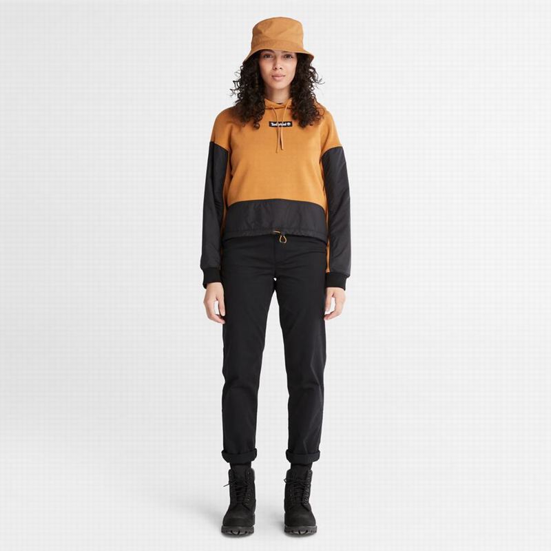 Timberland Colorblock Mixed-Media Majica S Kapuljačom Smeđe | 92494246