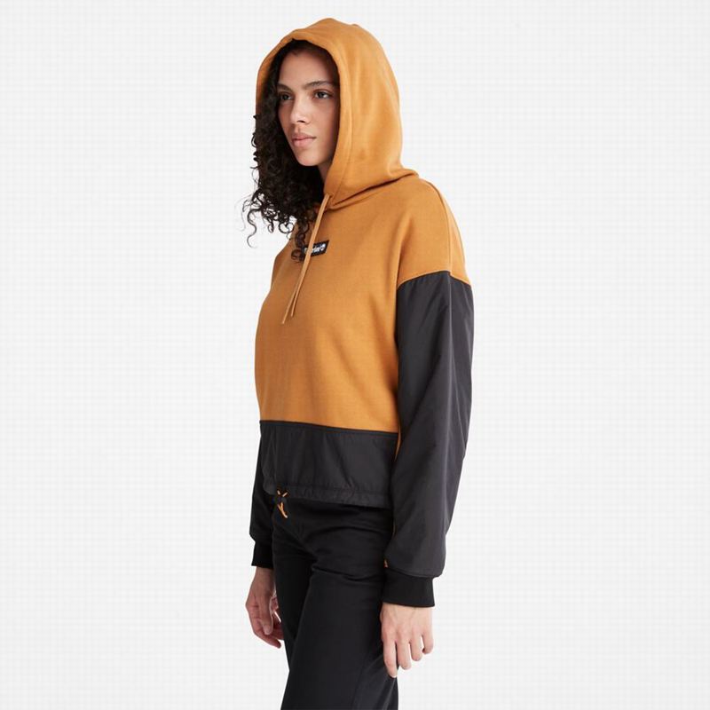 Timberland Colorblock Mixed-Media Majica S Kapuljačom Smeđe | 92494246