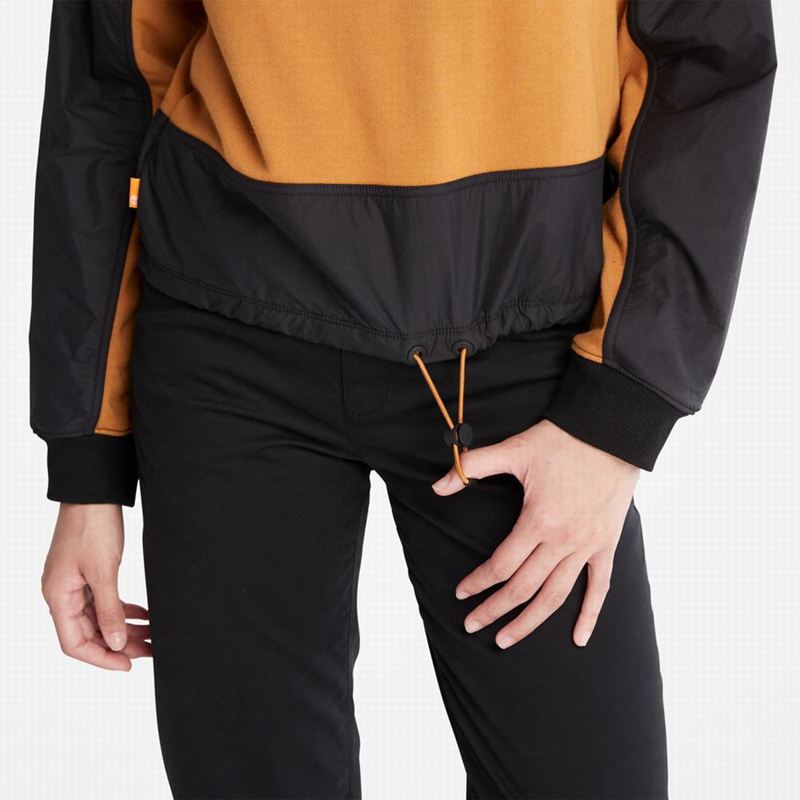 Timberland Colorblock Mixed-Media Majica S Kapuljačom Smeđe | 92494246
