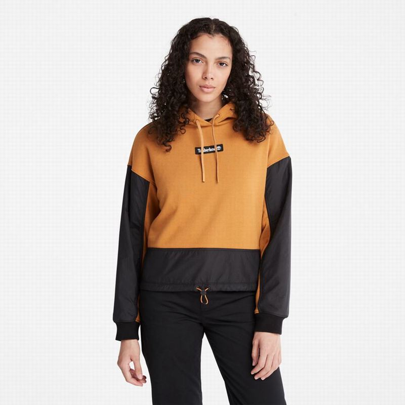 Timberland Colorblock Mixed-Media Majica S Kapuljačom Smeđe | 92494246