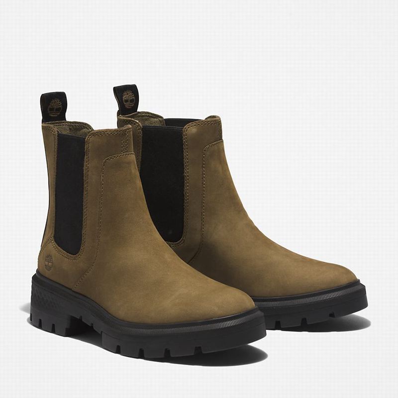 Timberland Cortina Valley Chelsea Čizme Maslinasto Zelene | 61903102