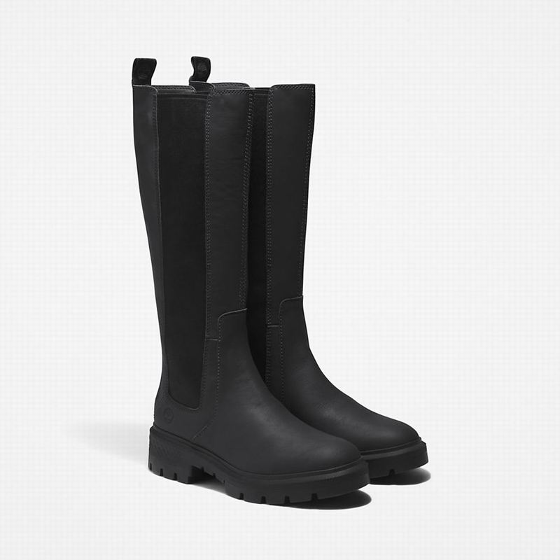 Timberland Cortina Valley Tall Visoke Čizme Crne | 36014217