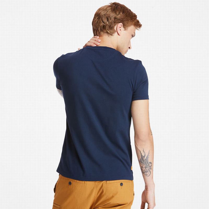 Timberland Cotton Logo Majice Plave | 92974461
