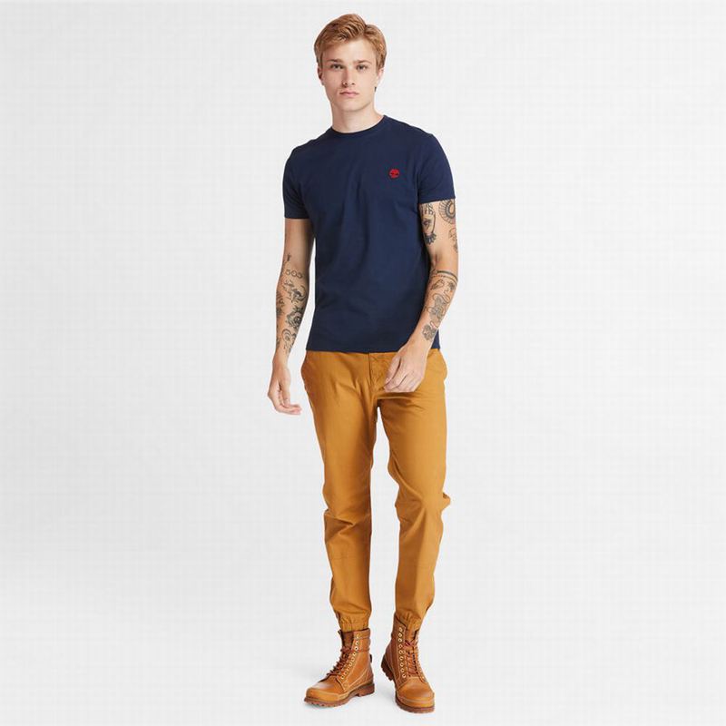 Timberland Cotton Logo Majice Plave | 92974461