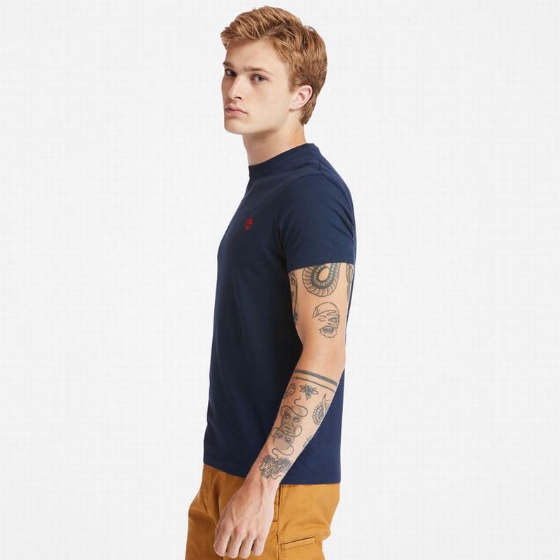 Timberland Cotton Logo Majice Plave | 92974461