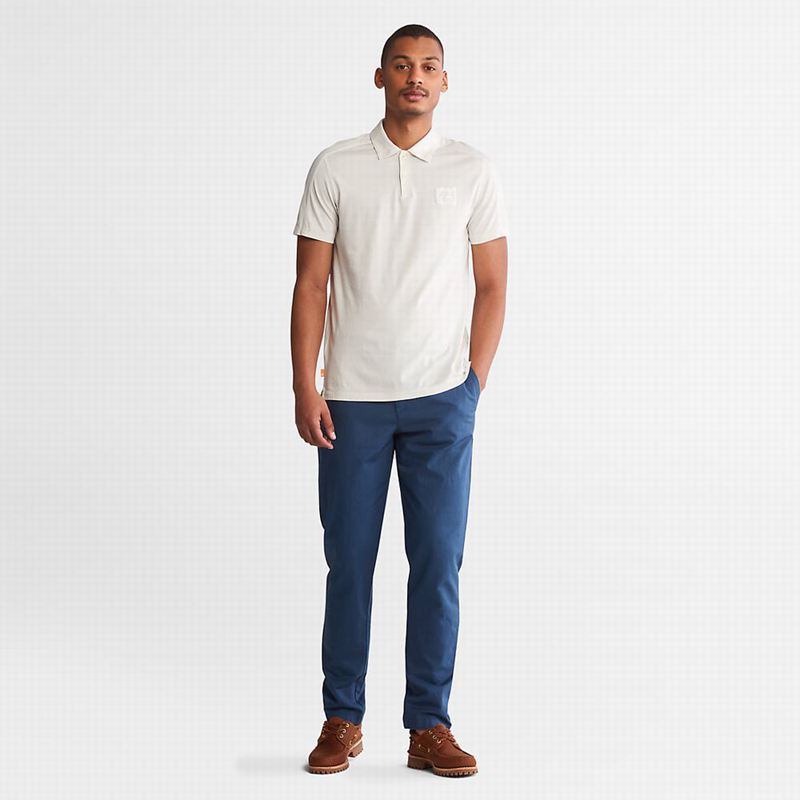 Timberland Cotton and Linen-Blend Jogger Hlače Plave | 30284202