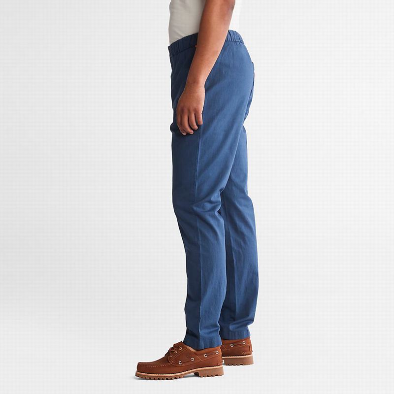 Timberland Cotton and Linen-Blend Jogger Hlače Plave | 30284202