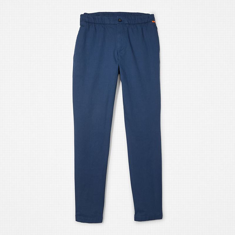 Timberland Cotton and Linen-Blend Jogger Hlače Plave | 30284202