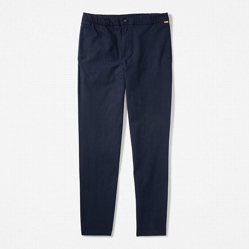 Timberland Cotton and Linen-Blend Jogger Hlače Tamnoplave | 31196340