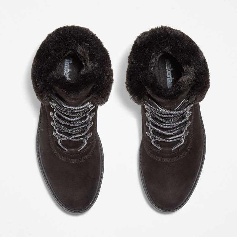 Timberland Courmayeur Valley 6-Inch Waterproof Faux-Fur Zimske Čizme Crne | 39882954
