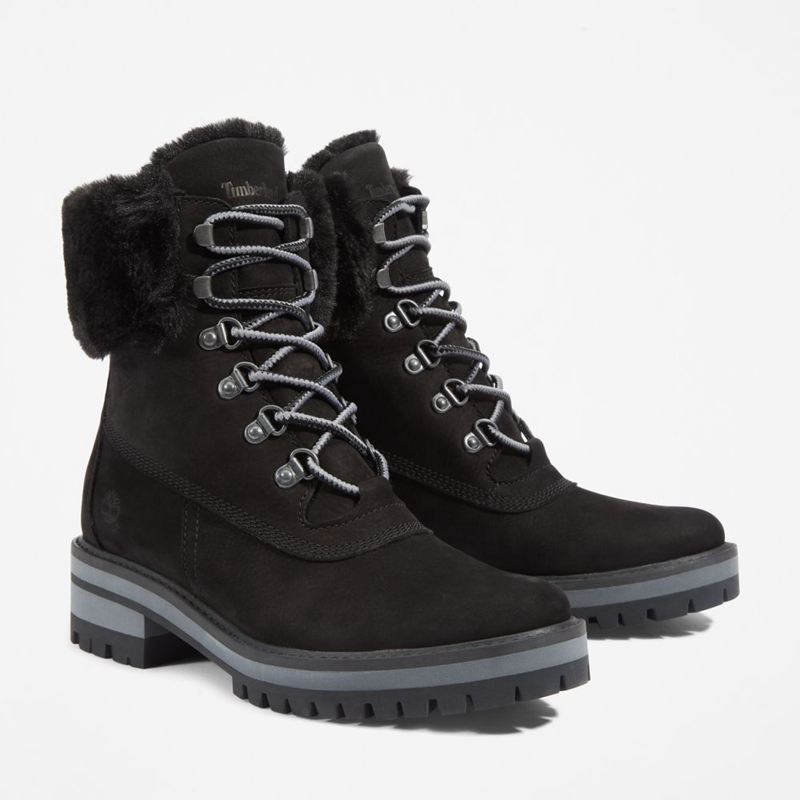 Timberland Courmayeur Valley 6-Inch Waterproof Faux-Fur Zimske Čizme Crne | 39882954
