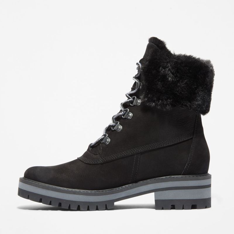 Timberland Courmayeur Valley 6-Inch Waterproof Faux-Fur Zimske Čizme Crne | 39882954