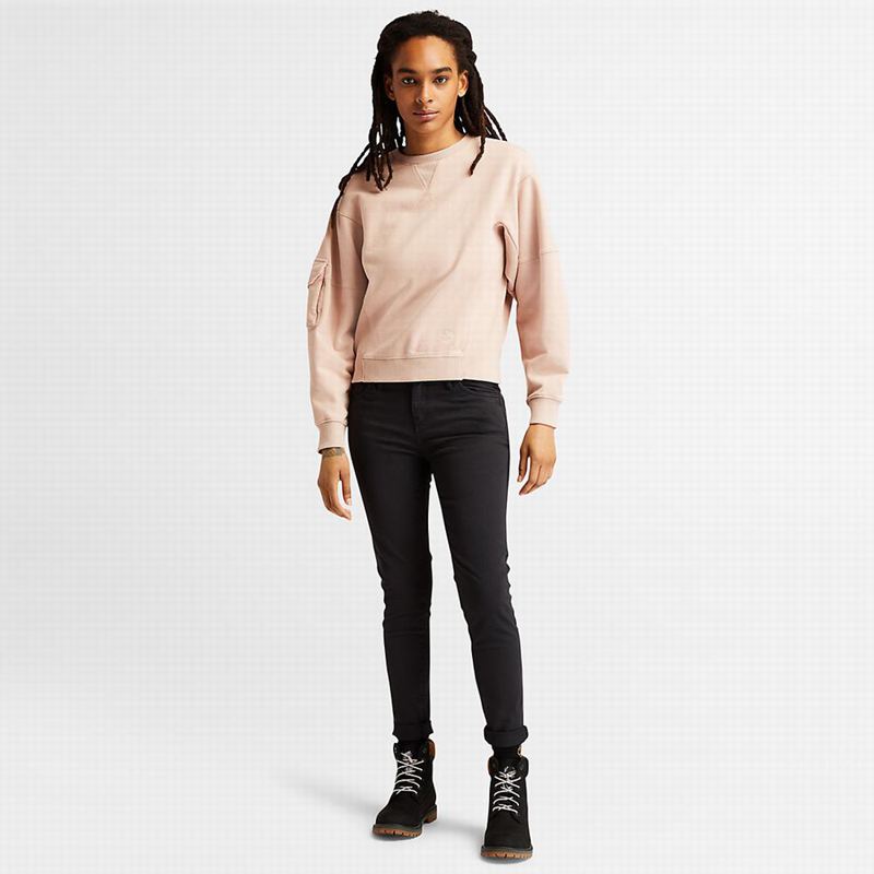 Timberland Cropped Cargo Dukserice Roze | 23169136