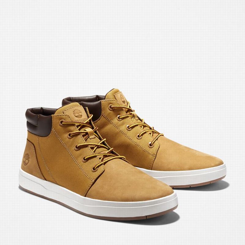 Timberland Davis Square Koža/Fabric Chukka Čizme Smeđe | 39355801