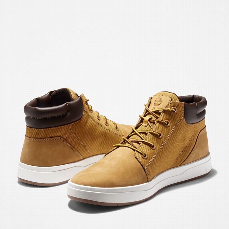 Timberland Davis Square Koža/Fabric Chukka Čizme Smeđe | 39355801