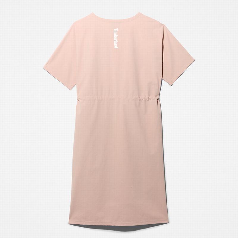 Timberland Drawstring T-Shirt Haljine Roze | 10034471