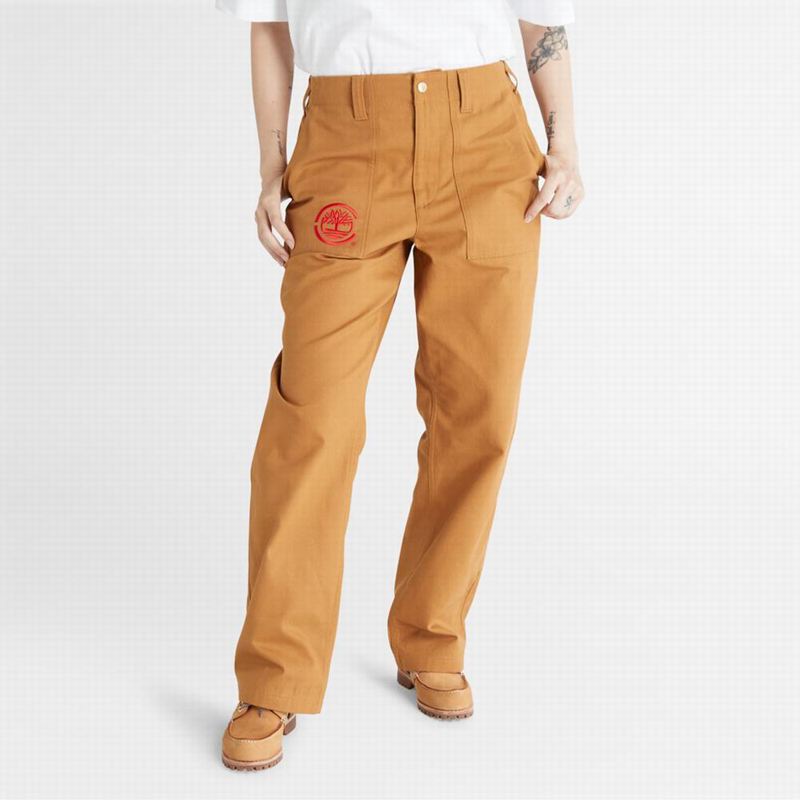 Timberland Duck Canvas Workwear Hlače Smeđe | 59137626