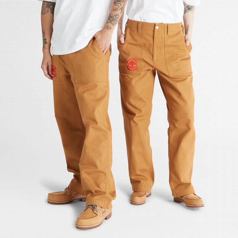 Timberland Duck Canvas Workwear Hlače Smeđe | 59137626