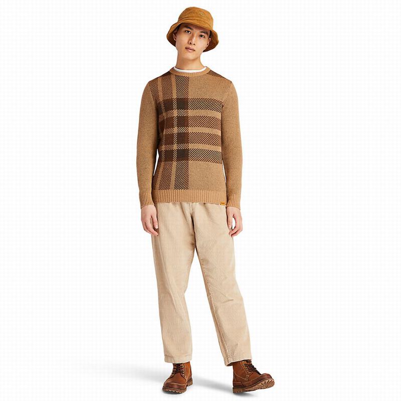 Timberland EK+ Intarsia Crewneck Džemperi Smeđe | 49032687