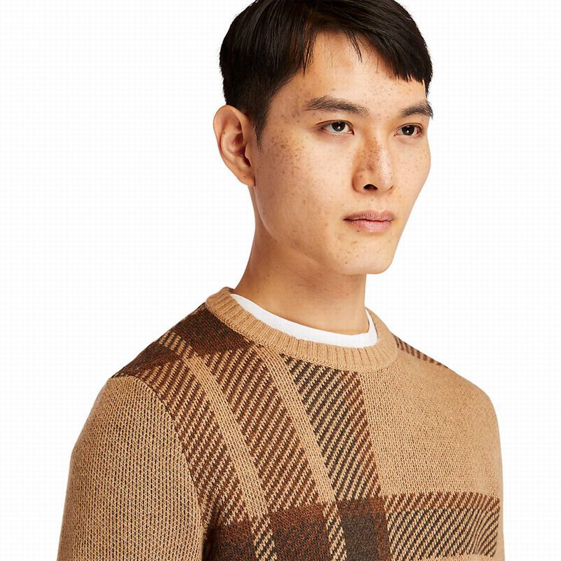 Timberland EK+ Intarsia Crewneck Džemperi Smeđe | 49032687