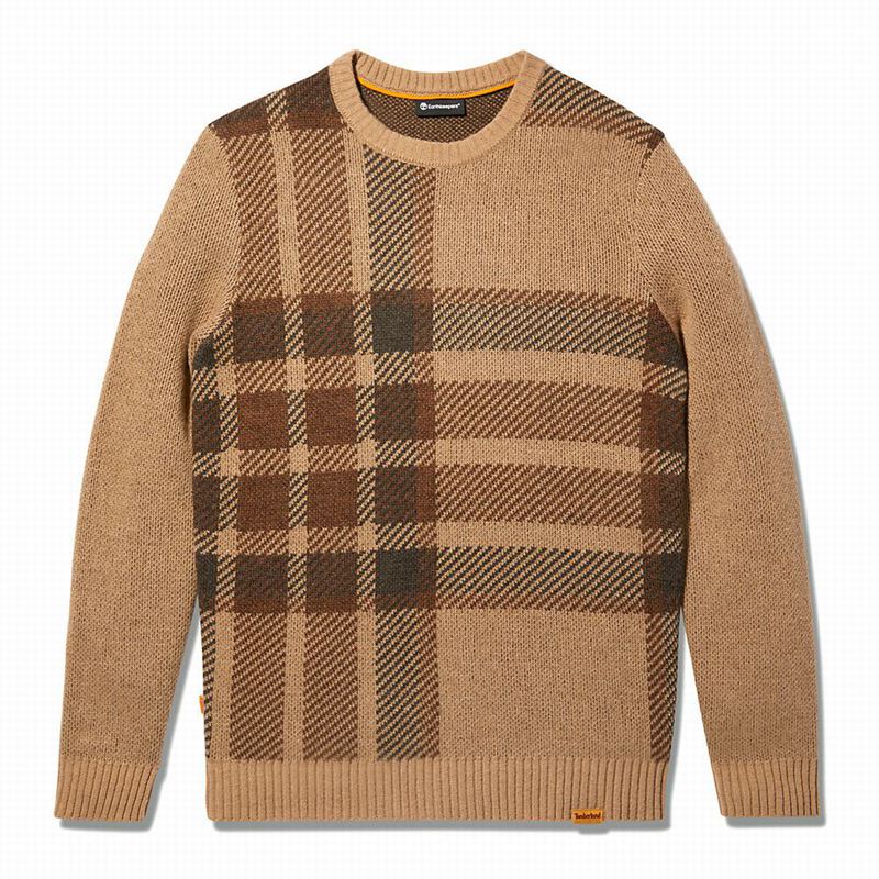 Timberland EK+ Intarsia Crewneck Džemperi Smeđe | 49032687