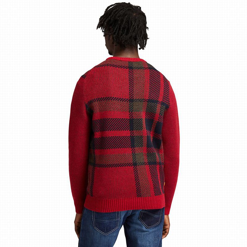 Timberland EK+ Intarsia Crewneck Džemperi Crvene | 6041114