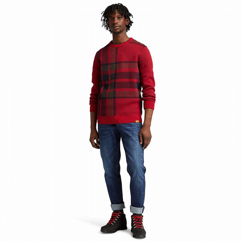 Timberland EK+ Intarsia Crewneck Džemperi Crvene | 6041114
