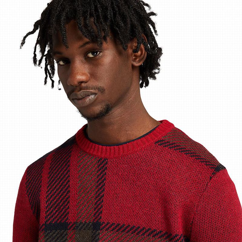 Timberland EK+ Intarsia Crewneck Džemperi Crvene | 6041114