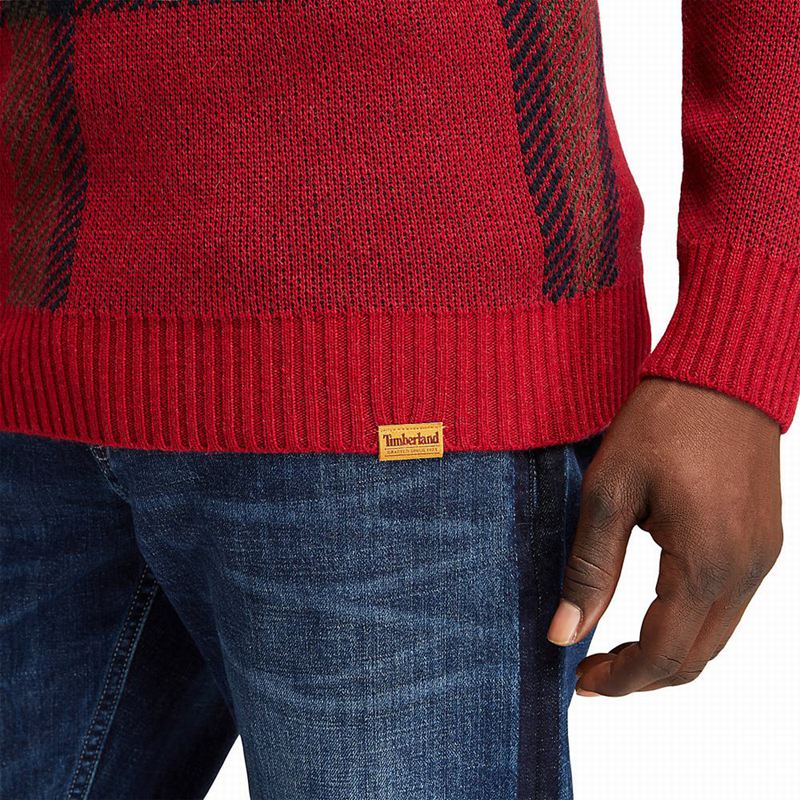 Timberland EK+ Intarsia Crewneck Džemperi Crvene | 6041114