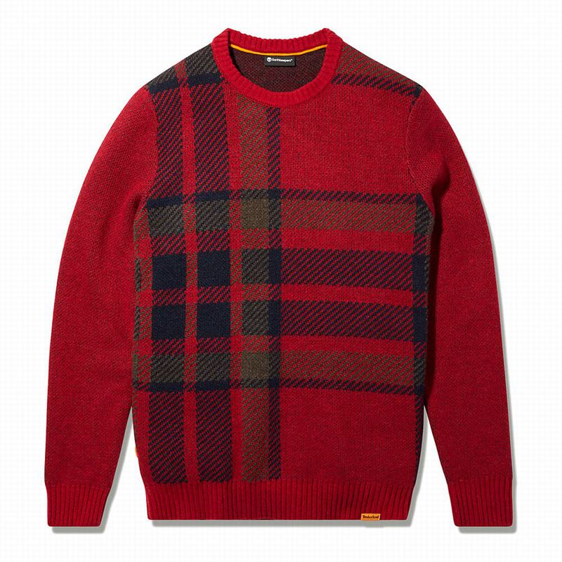 Timberland EK+ Intarsia Crewneck Džemperi Crvene | 6041114