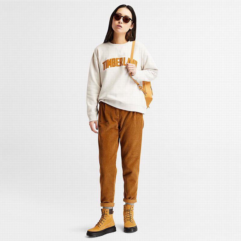 Timberland Ecoriginal Corduroy Logo Dukserice Bijele | 21736753