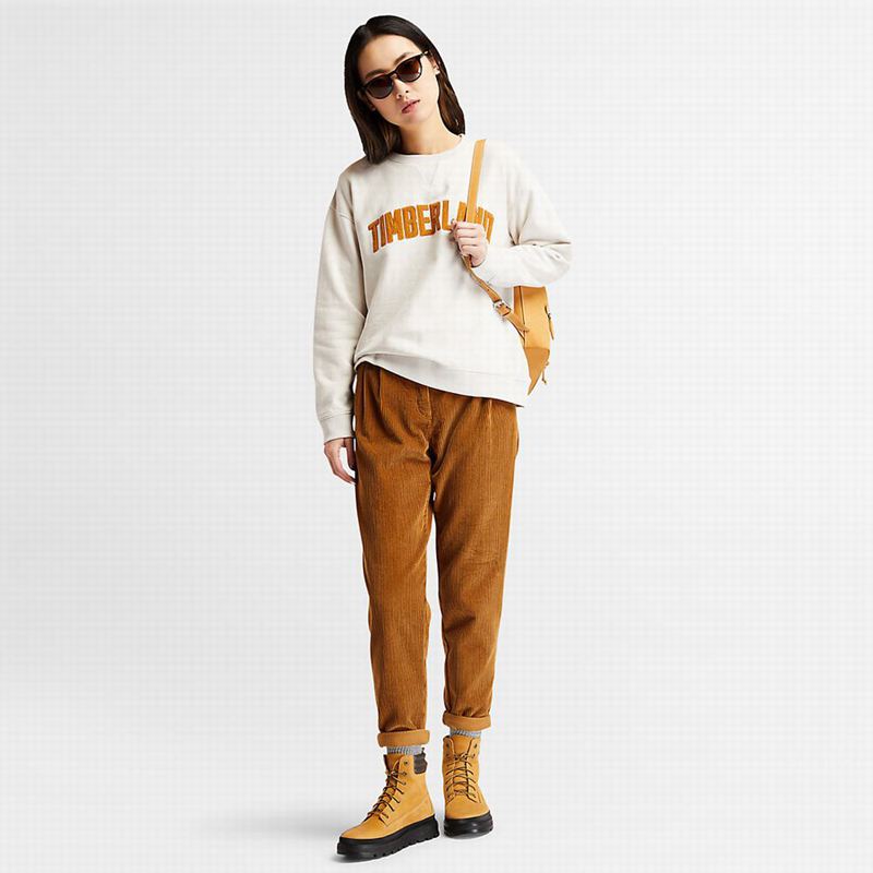 Timberland Ecoriginal Corduroy Logo Dukserice Bijele | 21736753