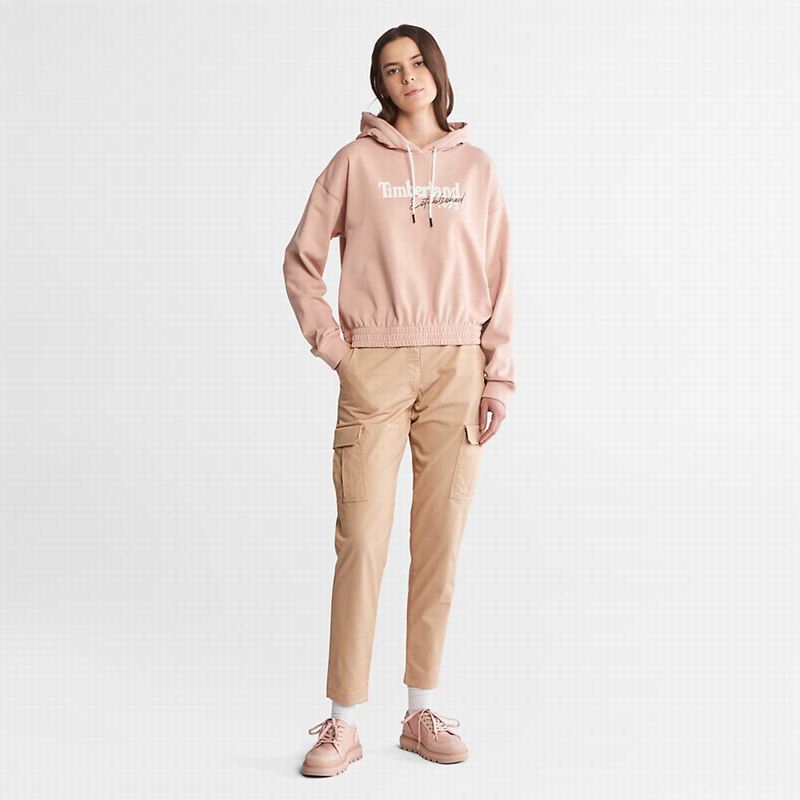 Timberland Established 1973 Logo Majica S Kapuljačom Roze | 2452169