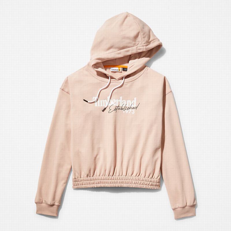 Timberland Established 1973 Logo Majica S Kapuljačom Roze | 2452169