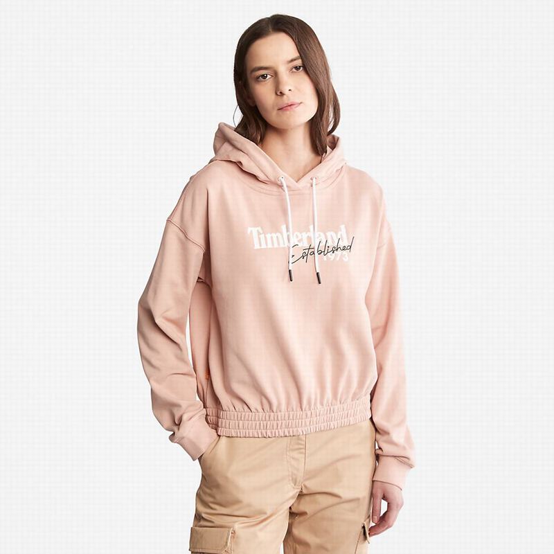 Timberland Established 1973 Logo Majica S Kapuljačom Roze | 2452169