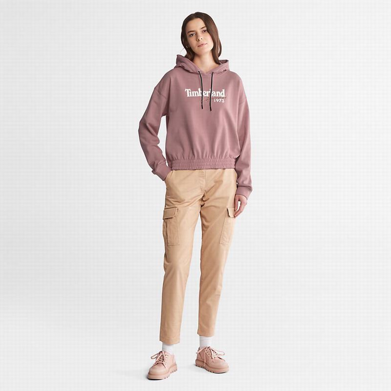 Timberland Established 1973 Logo Majica S Kapuljačom Roze | 32727015