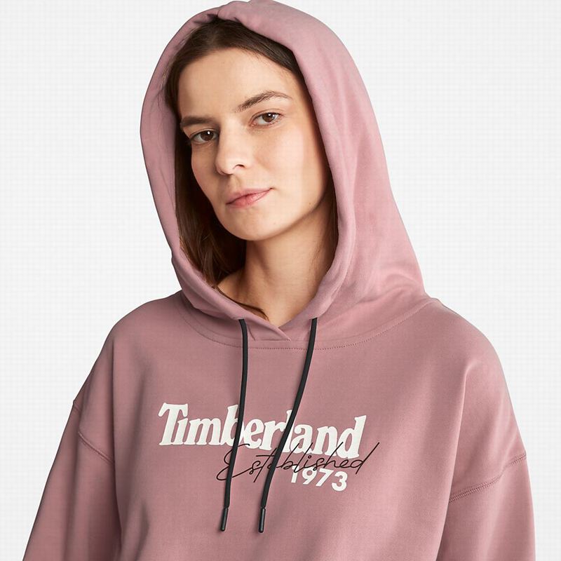 Timberland Established 1973 Logo Majica S Kapuljačom Roze | 32727015