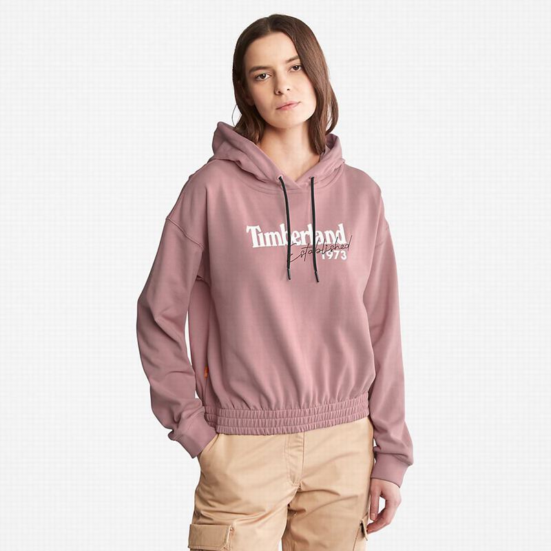 Timberland Established 1973 Logo Majica S Kapuljačom Roze | 32727015