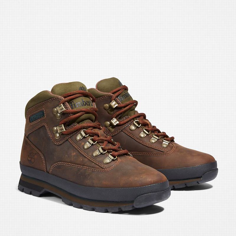 Timberland Euro Better Koža Planinarske Cipele Smeđe | 68839581