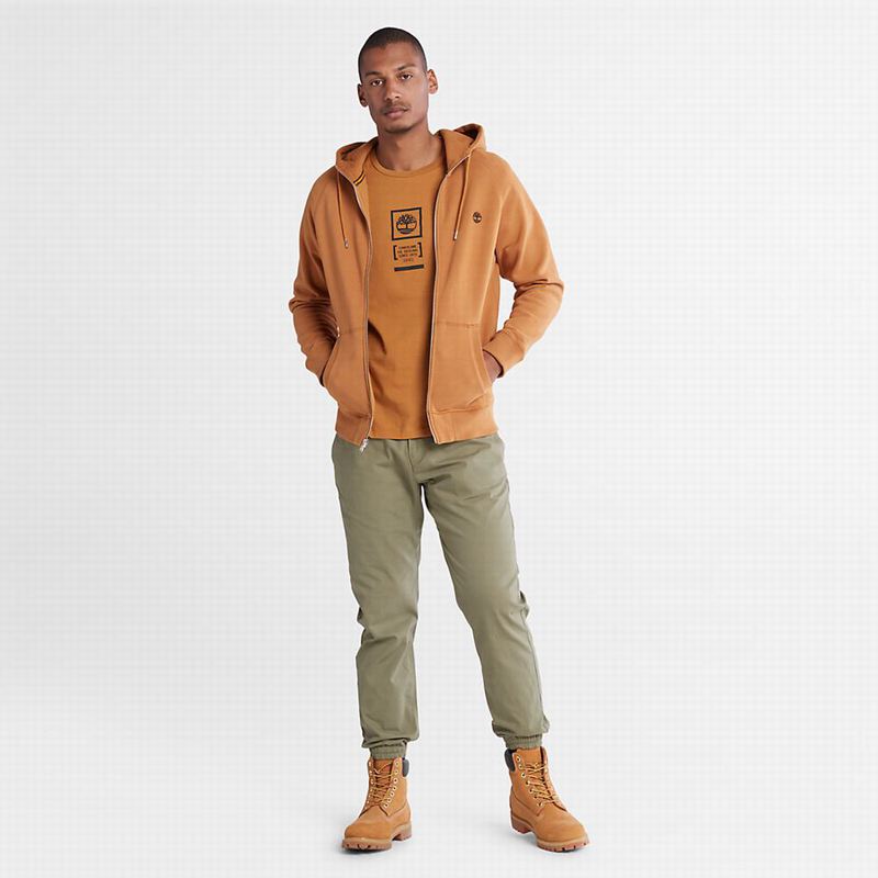 Timberland Exeter River Zip-Front Fleece Majica S Kapuljačom Smeđe | 60655142