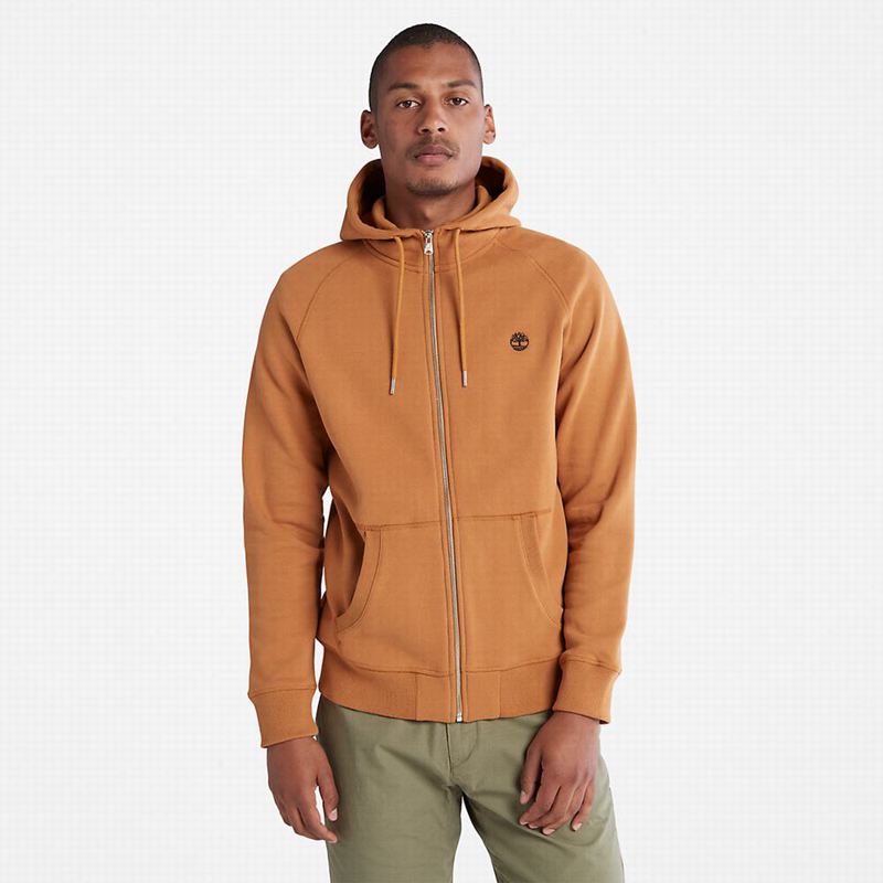 Timberland Exeter River Zip-Front Fleece Majica S Kapuljačom Smeđe | 60655142
