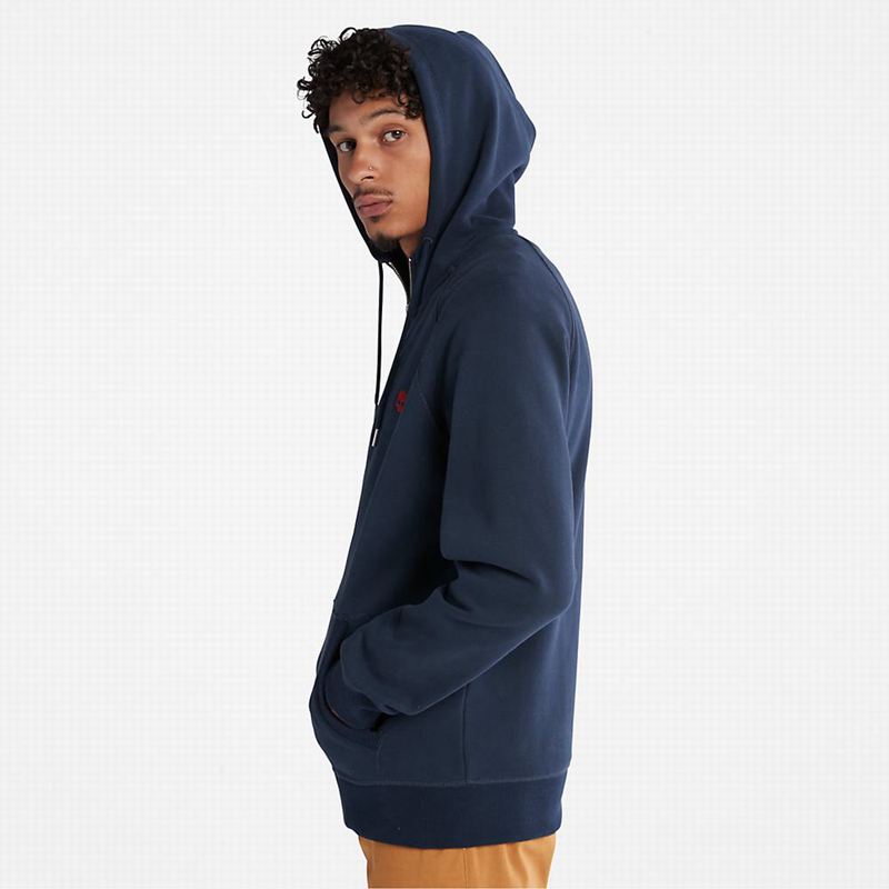Timberland Exeter River Zip Majica S Kapuljačom Tamnoplave | 70683697
