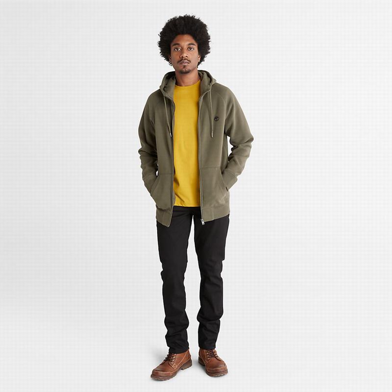 Timberland Exeter River Zip Majica S Kapuljačom Maslinasto Zelene | 86245630