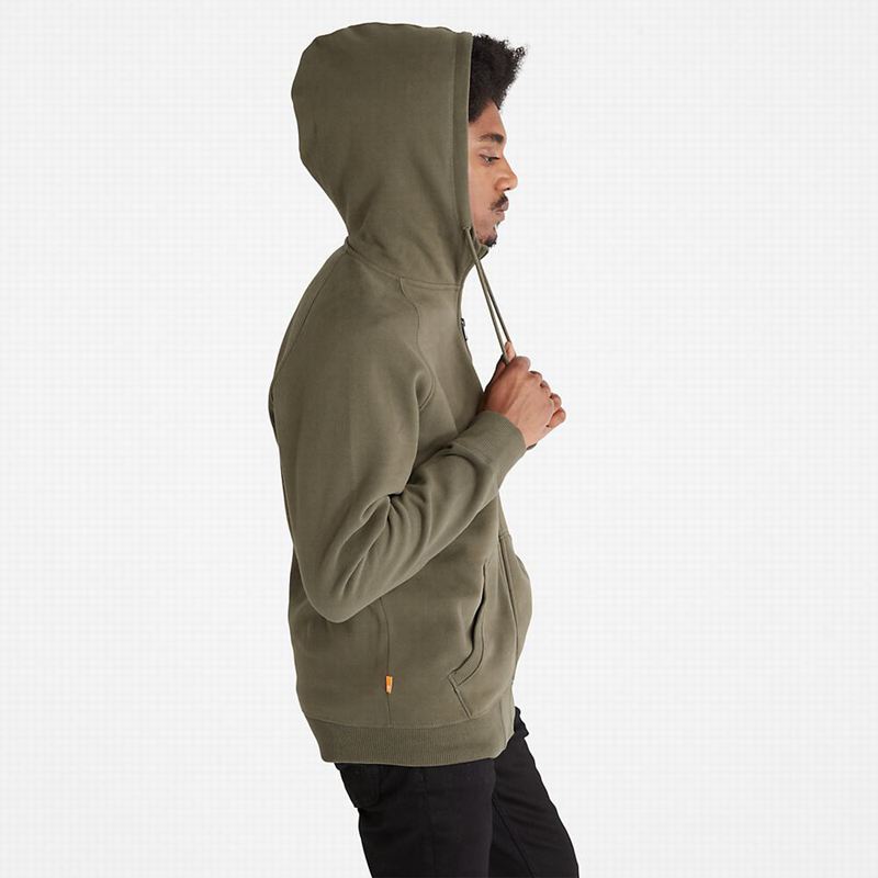 Timberland Exeter River Zip Majica S Kapuljačom Maslinasto Zelene | 86245630