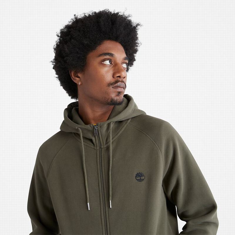 Timberland Exeter River Zip Majica S Kapuljačom Maslinasto Zelene | 86245630