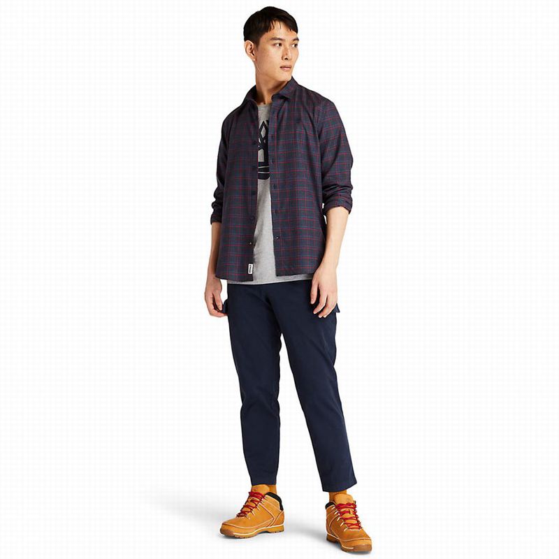 Timberland Flannel Checked Košulje Tamnoplave | 61868773