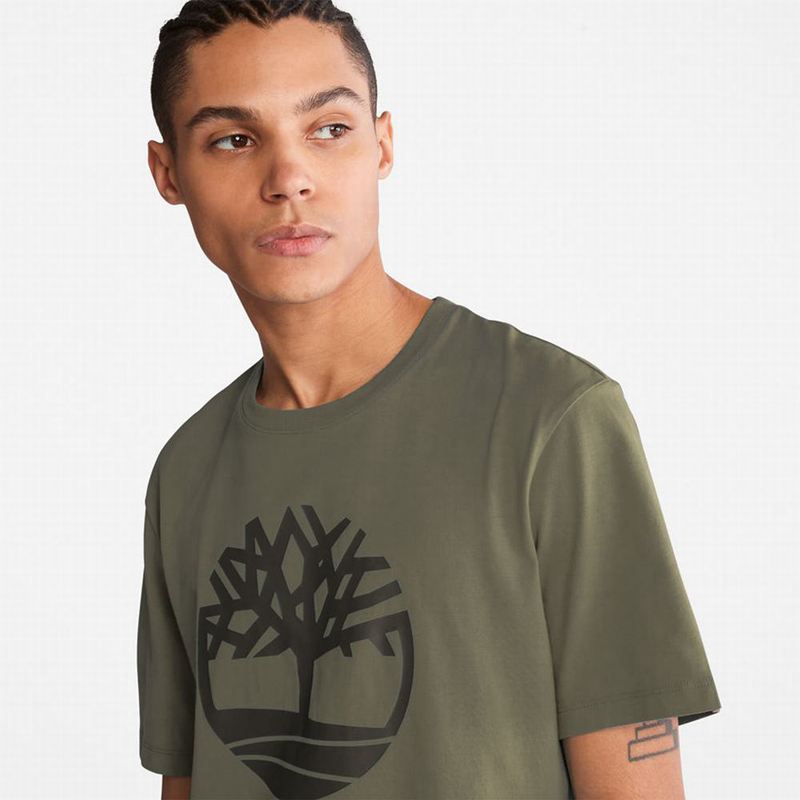 Timberland Front-Graficke Majice Maslinasto Zelene | 73799143