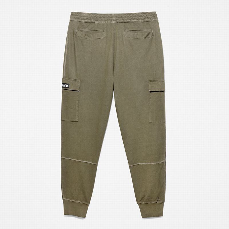 Timberland Garment-Dyed Cargo Swea Jogger Hlače Maslinasto Zelene | 13977717