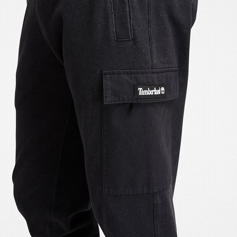 Timberland Garment-Dyed Cargo Swea Jogger Hlače Crne | 1609567