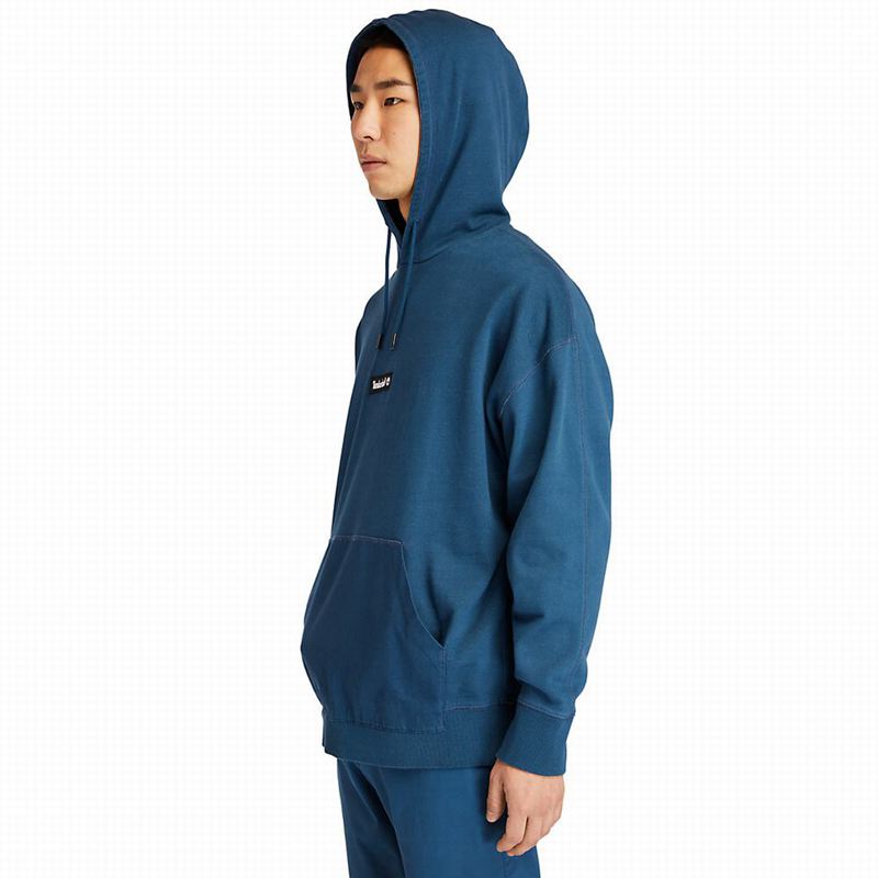 Timberland Garment-Dyed Logo Majica S Kapuljačom Plave | 72979653